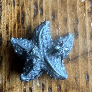 Vintage Torino Pewter Box with Starfish Earrings and Brooch